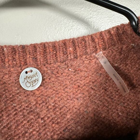 Margaret O’Leary Merino Alpaca Crewneck Sweater Size Medium - Cinnamon Brown - Picture 3 of 4